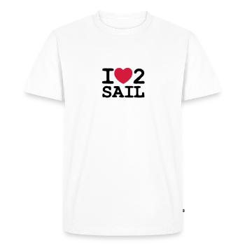 I LOVE 2 SAIL - 2 COLOUR - T-shirt Premium bio Homme - blanc - Devant - Nico (187cm)