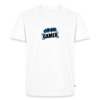 100 Procent Gamer - T-shirt Premium bio Homme - blanc - Devant - Nico (187cm)