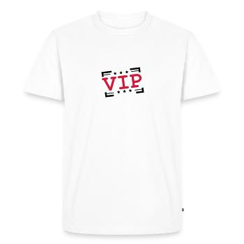 Shirt logo member stamp vip person important parti - Men's Premium Organic T-Shirt - white - Front - Nico (187cm)