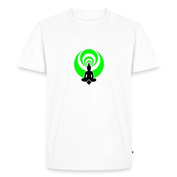 buddha03_2f - Men's Premium Organic T-Shirt - white - Front - Nico (187cm)