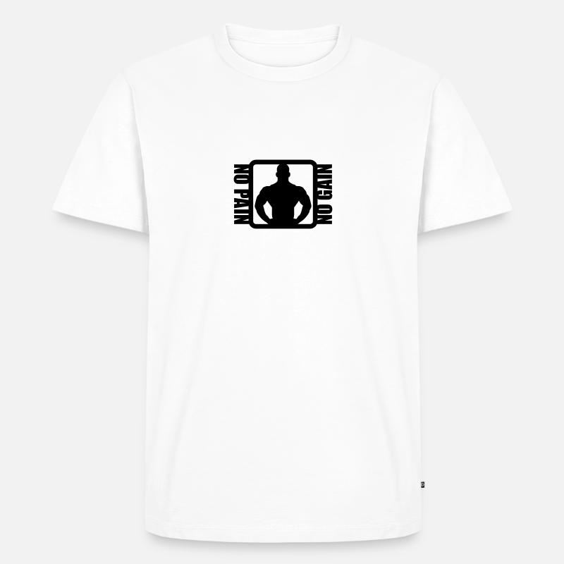 Bodybuilder Logo Design - Männer Premium Bio T-Shirt - Weiß