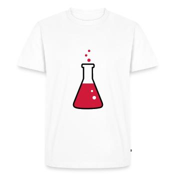 Laboratory flask, science, chemistry (3 colors) - Men's Premium Organic T-Shirt - white - Front - Nico (187cm)