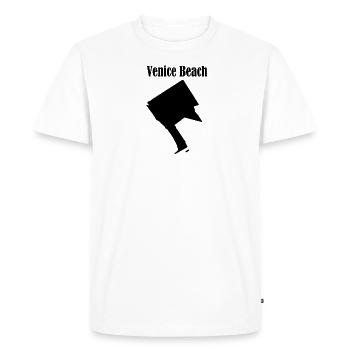 Venice Beach L.A. Noir - T-shirt Premium bio Homme - blanc - Devant - Nico (187cm)