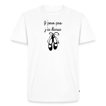 J'peux pas j'ai danse - T-shirt Premium bio Homme - blanc - Devant - Nico (187cm)