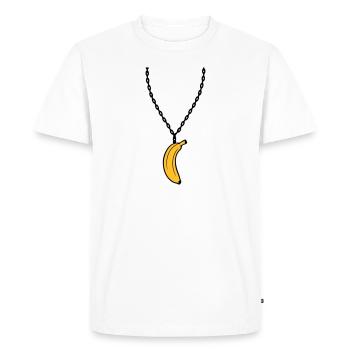 collier banane bijoux drôle fruit design clip-art - T-shirt Premium bio Homme - blanc - Devant - Nico (187cm)