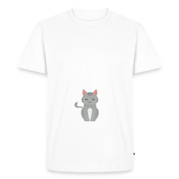 The More People I Meet The More I Love My Cat - Men's Premium Organic T-Shirt - white - Front - Nico (187cm)