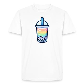 Colorful Boba Tea - Men's Premium Organic T-Shirt - white - Front - Nico (187cm)