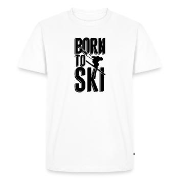 Né à ski - T-shirt Premium bio Homme - blanc - Devant - Nico (187cm)