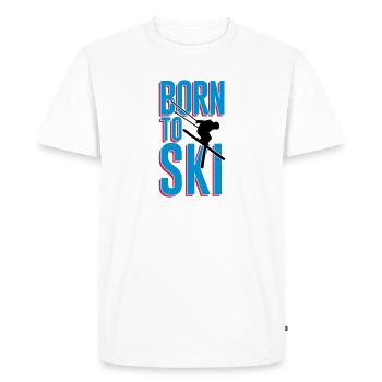 Né à ski - T-shirt Premium bio Homme - blanc - Devant - Nico (187cm)