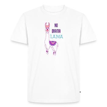 No drama lama - T-shirt Premium bio Homme - blanc - Devant - Nico (187cm)