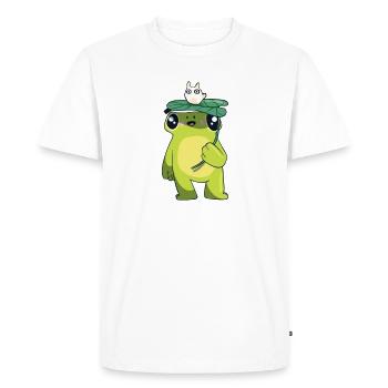 Frog with leaf - Men's Premium Organic T-Shirt - white - Front - Nico (187cm)