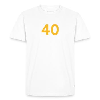 Il a fallu 40 ans pour regarder si bien! - T-shirt Premium bio Homme - blanc - Devant - Nico (187cm)