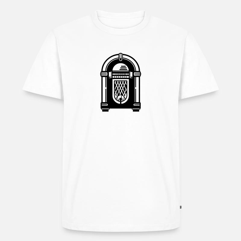 Jukebox - Männer Premium Bio T-Shirt - Weiß