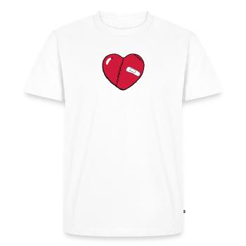 Heart - Men's Premium Organic T-Shirt - white - Front - Nico (187cm)