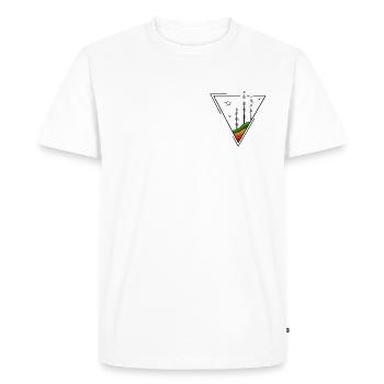 Conception de la nature | Logo de la forêt | Chemise à motif tatouage - T-shirt Premium bio Homme - blanc - Devant - Nico (187cm)