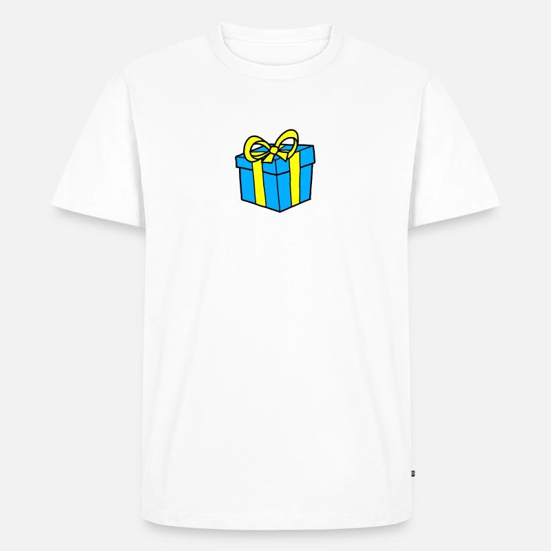 Geschenk Weihnachtsgeschenk Gift Present Schleife - Männer Premium Bio T-Shirt - Weiß