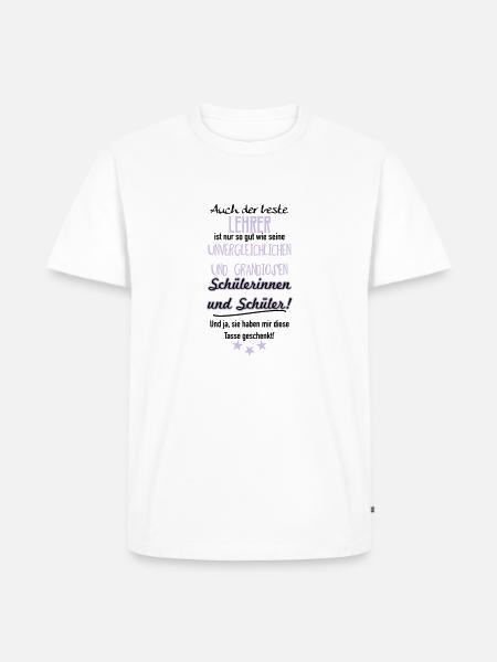 Bester Lehrer Tasse - Männer Premium Bio T-Shirt - Weiß