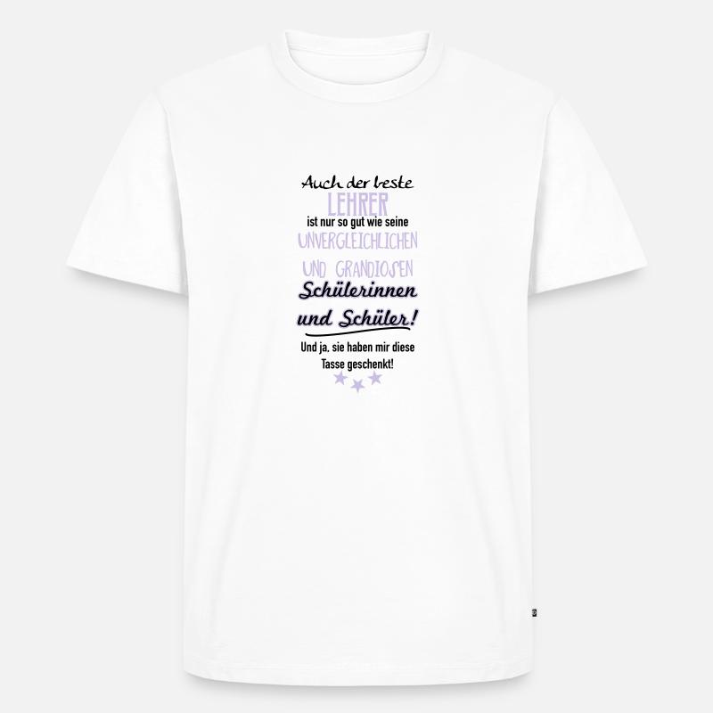 Bester Lehrer Tasse - Männer Premium Bio T-Shirt - Weiß