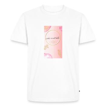 Life is Beautiful - Design Print - Men's Premium Organic T-Shirt - white - Front - Nico (187cm)