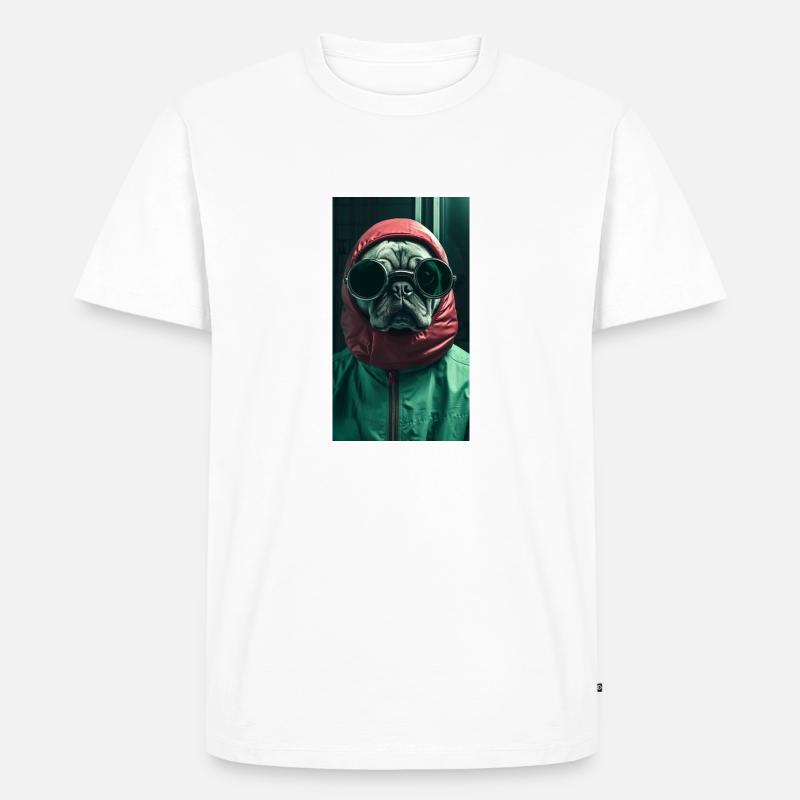 Pug Mops – Cool & Confident - Männer Premium Bio T-Shirt - Weiß