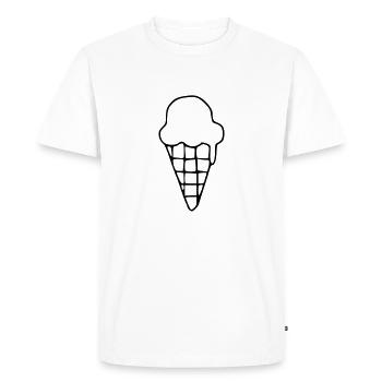 Emoji Ice Cream Sketch Stickers Crème Glacée - T-shirt Premium bio Homme - blanc - Devant - Nico (187cm)