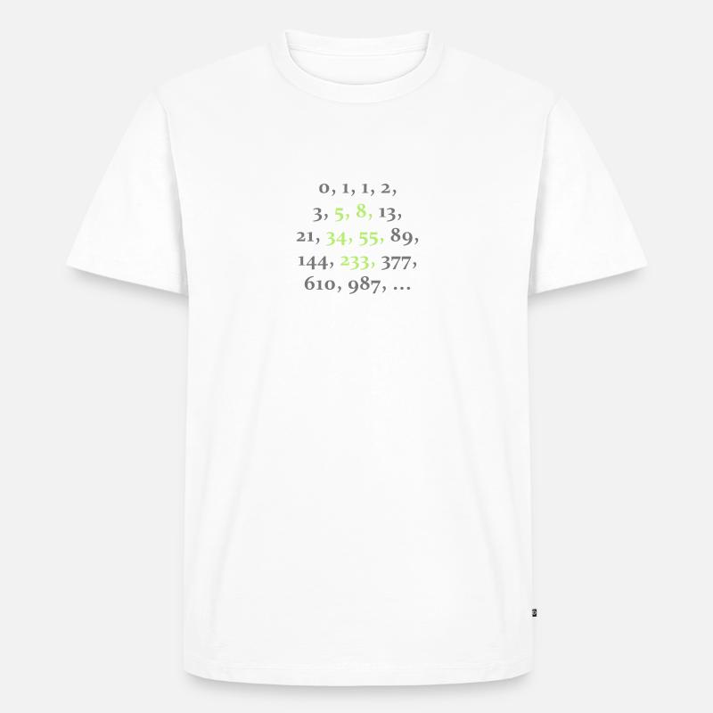fibonacci sequence (2c) - Männer Premium Bio T-Shirt - Weiß