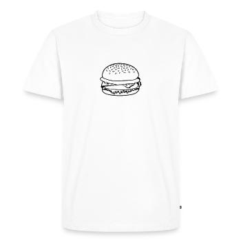 Hamburger de restauration rapide - T-shirt Premium bio Homme - blanc - Devant - Nico (187cm)