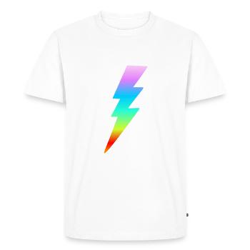 Colorful Lightning Rainbow Colors Retro Gift Woman - Men's Premium Organic T-Shirt - white - Front - Nico (187cm)