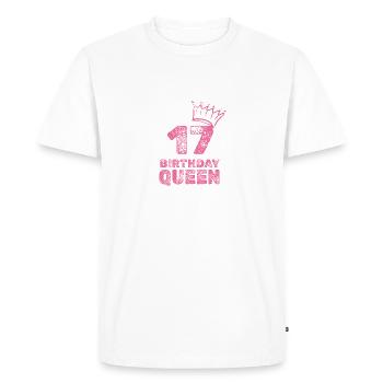 Anniversaire 17 - T-shirt Premium bio Homme - blanc - Devant - Nico (187cm)