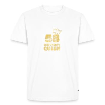 Age 58 - Men's Premium Organic T-Shirt - white - Front - Nico (187cm)