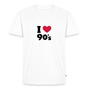 90's - T-shirt Premium bio Homme - blanc - Devant - Nico (187cm)