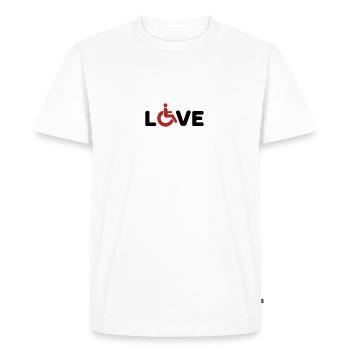 Wheelchair Love Disabled - Men's Premium Organic T-Shirt - white - Front - Nico (187cm)