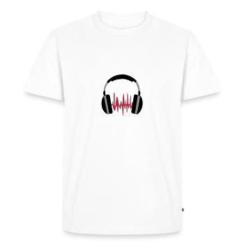 ecouteurs - T-shirt Premium bio Homme - blanc - Devant - Nico (187cm)