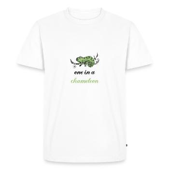 Chameleon drawn saying - Men's Premium Organic T-Shirt - white - Front - Nico (187cm)