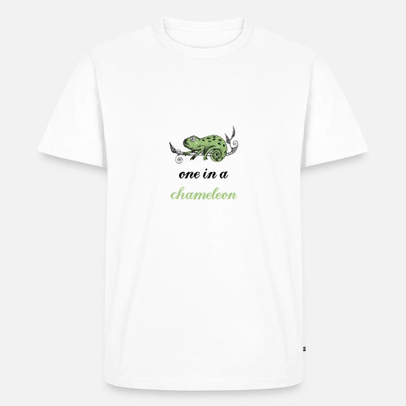 Chamäleon gezeichnet Spruch - Männer Premium Bio T-Shirt - Weiß