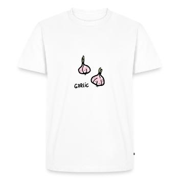 Garlic - Men's Premium Organic T-Shirt - white - Front - Nico (187cm)