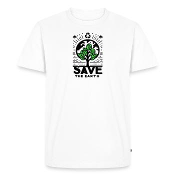Save the Earth Tree - Men's Premium Organic T-Shirt - white - Front - Nico (187cm)