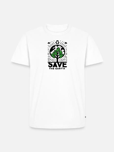 Save the Earth Tree - Men's Premium Organic T-Shirt - white