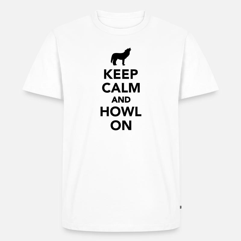 Wolf - Männer Premium Bio T-Shirt - Weiß