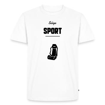 Siège sport - T-shirt Premium bio Homme - blanc - Devant - Nico (187cm)