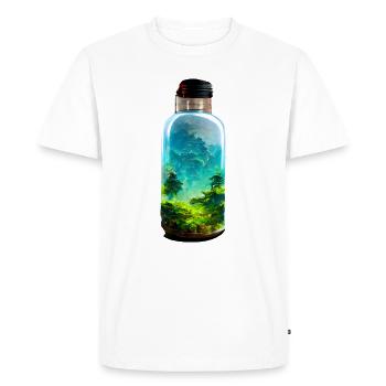 Bouteille avec une forêt - T-shirt Premium bio Homme - blanc - Devant - Nico (187cm)