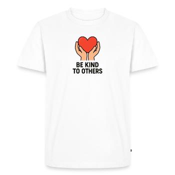 Hands Holding Heart of Kindness - Men's Premium Organic T-Shirt - white - Front - Nico (187cm)