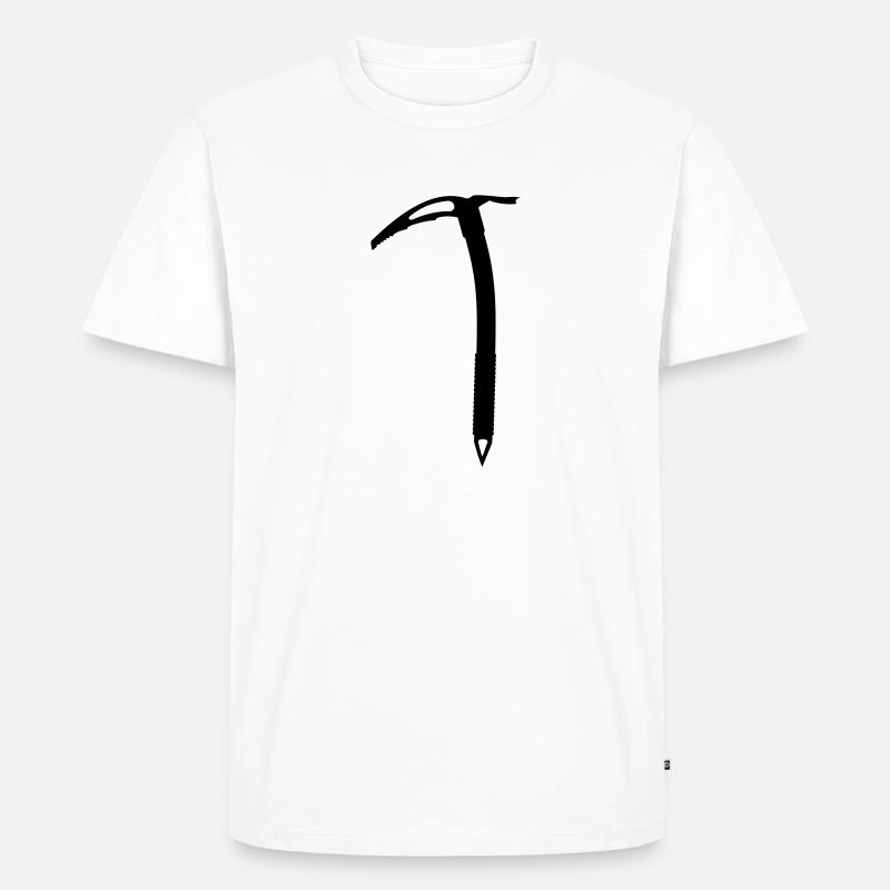 Eispickel Links Dunkel - Männer Premium Bio T-Shirt - Weiß