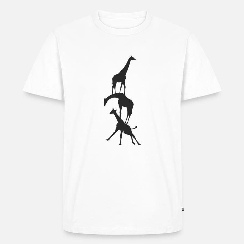 Giraffe - Männer Premium Bio T-Shirt - Weiß