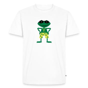 Grenouille - T-shirt Premium bio Homme - blanc - Devant - Nico (187cm)