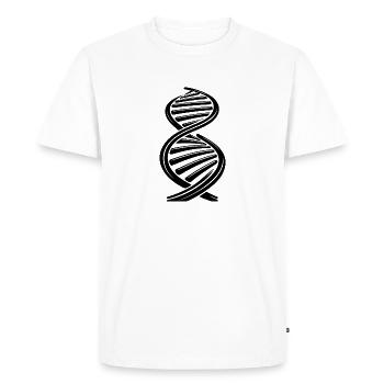 Chaîne nucléotidique brin d’ADN deux brins simples - T-shirt Premium bio Homme - blanc - Devant - Nico (187cm)