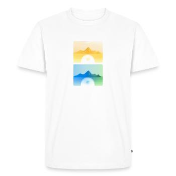 Mountain Landscape Geometric Art - Men's Premium Organic T-Shirt - white - Front - Nico (187cm)