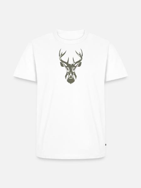 Fed hjort Illustration - Herre Premium økologisk T-shirt - hvid