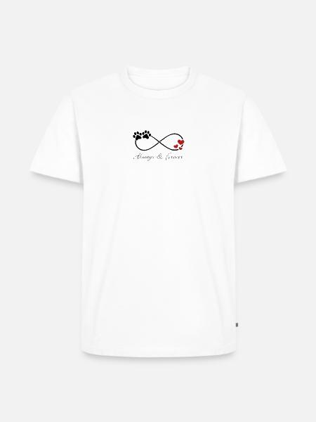 Unendliche Hundeliebe red - Männer Premium Bio T-Shirt - Weiß