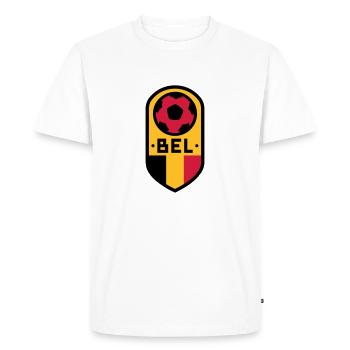 Belgium Football Badge - Men's Premium Organic T-Shirt - white - Front - Nico (187cm)